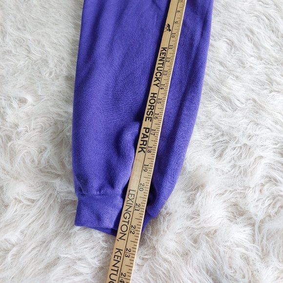 Vintage 90s Sun Sations Sport Wear Snow Pro Team Black Purple Sweatshirt XL - Picture 10 of 13